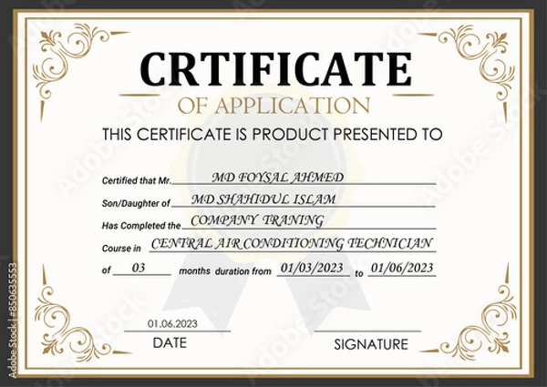 Obraz Certificate Design