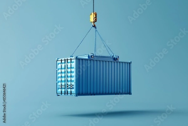 Fototapeta Close-up of crane with container hanging