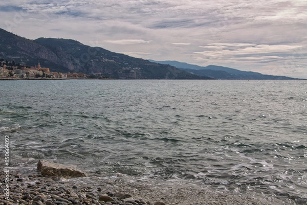 Obraz Méditerranée à Menton, plage du Gorbio