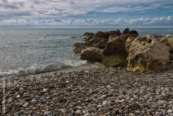 Obraz Méditerranée à Menton, plage du Gorbio