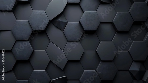 Fototapeta Black hexagons with lights background