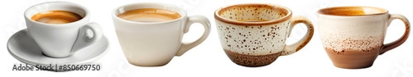 Fototapeta Espresso Cup isolated on Transparent Background. AI generative