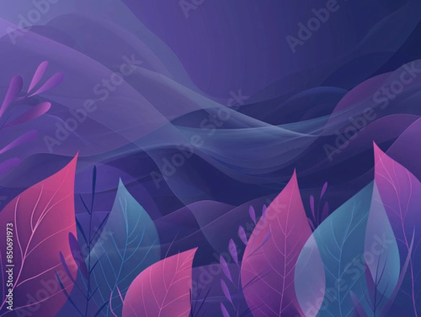 Obraz night leaves and waves