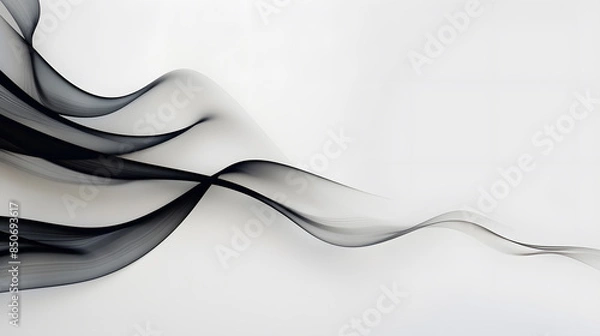Obraz minimalistic black and white waves
