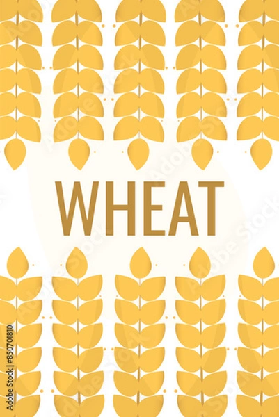 Fototapeta Ears of wheat border or Rye frame, wheat banner or poster