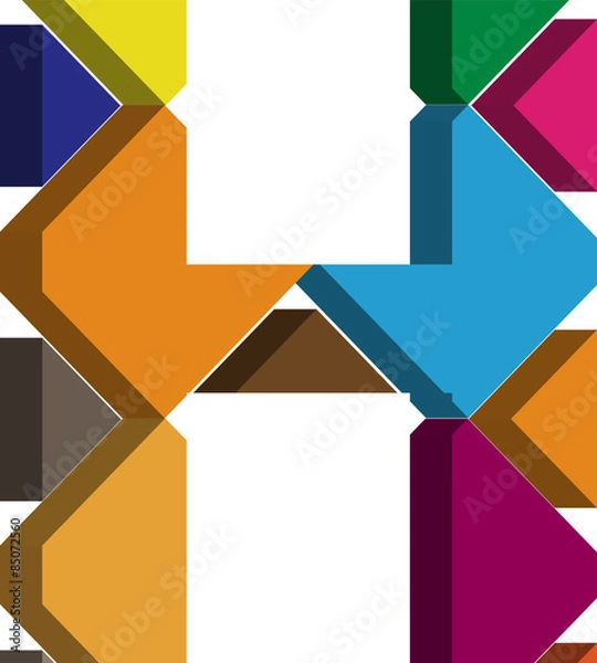 Fototapeta 3d font letter H