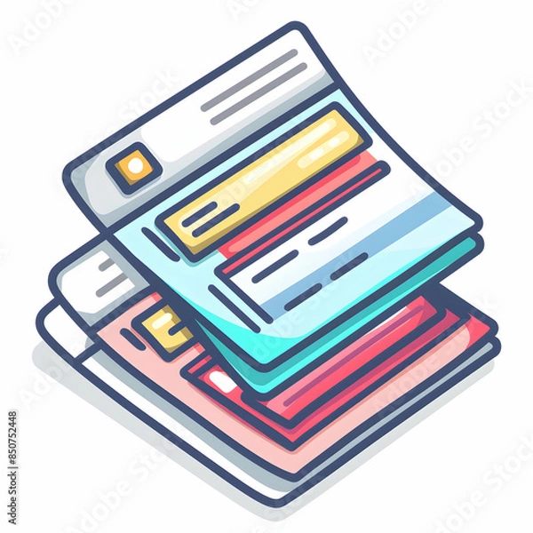 Fototapeta Sleek 3D Flat Icon Design: Document and Insurance Card with Space for Text on Professional Background   Ideal for Insurance Themes, Policy Guides, and Protection   Doodle Line Cart