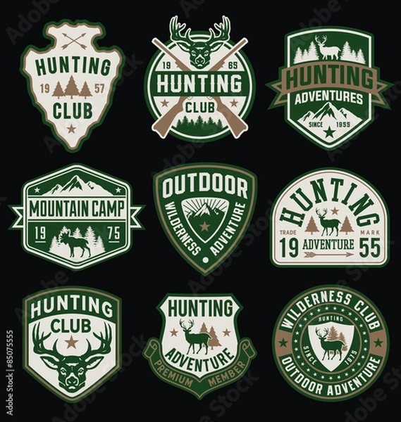 Obraz Hunting and Outdoor themed badges and emblem collection