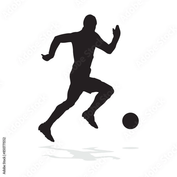Obraz vector soccer player silhouette. player shooting