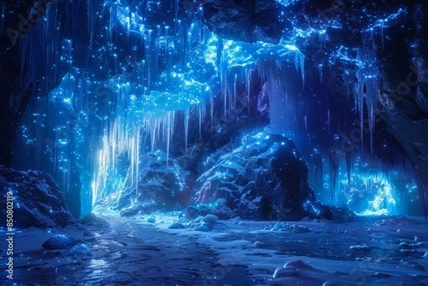 Fototapeta Ice Cave on a Distant Moon