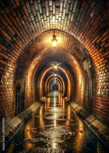 Fototapeta Sewerage underground system, Sewerage in the environment, water recycling pollution
