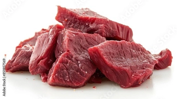 Obraz Raw beef freshly separated on a white background