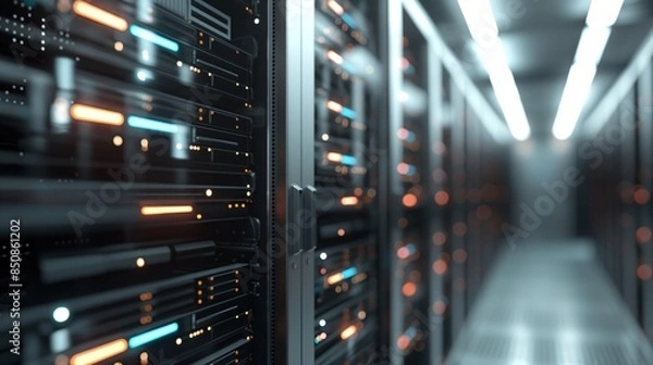Obraz modern server room with light