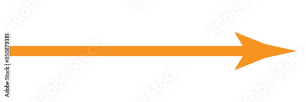 Fototapeta Orange arrow to the right . vector, isolated. Orange arrow isolated on white background. Vector illustration. Eps file 20.
