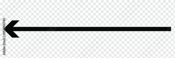 Obraz Long arrow vector icon. Black horizontal double arrow. Vector icon. thick pointer vector icon isolated on transparency background. Vector illustration. Eps file 43.