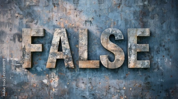 Obraz Concrete Fake and Misinformation concept art poster.