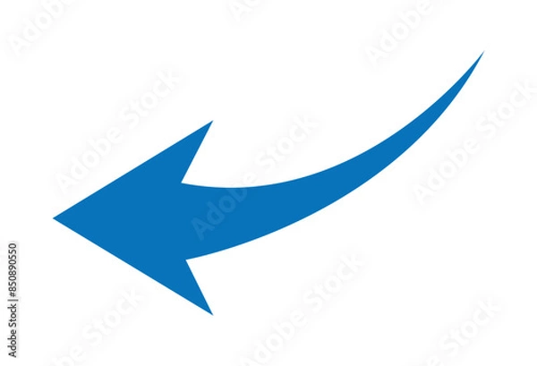 Fototapeta Blue arrow icon logo concept simple design element. blue curved graph with arrow png file type. Vector illustration. Eps file 65.