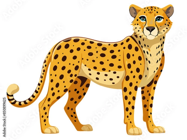 Fototapeta Cheetah vector illustration, cute animal vector illustration, Cheetah illustration vector, cute Cheetah cartoon illustration