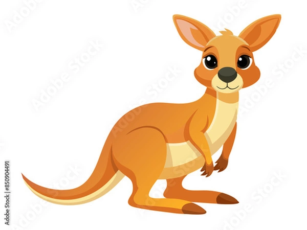 Fototapeta Kangaroo vector illustration, cute animal vector illustration, Kangaroo illustration vector, cute Kangaroo cartoon illustration