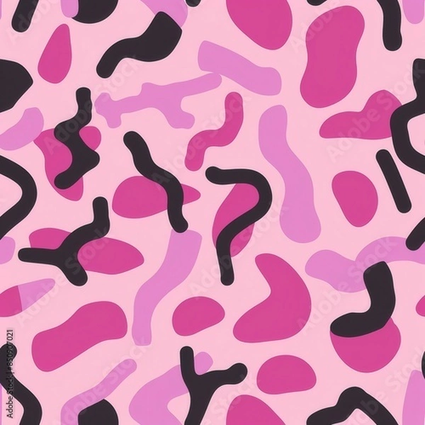 Fototapeta Seamless pattern pink abstract pattern, pattern design, minimalist, single shapes, random, flat, pink shapes, simple pattern,