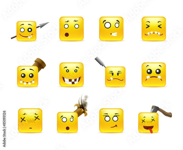 Obraz Crazy square anime stickers