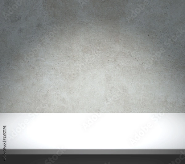Obraz White table with concrete background