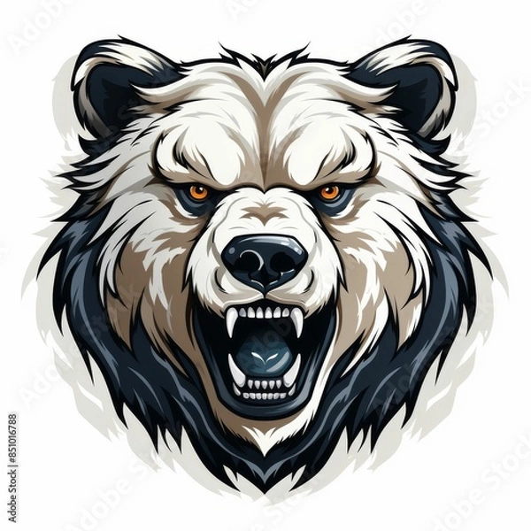 Fototapeta A bear with its mouth open and teeth bared
