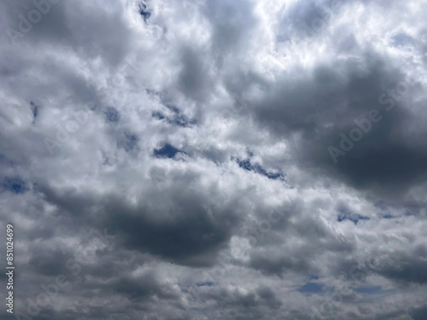 Fototapeta Summer blue sky cloud gradient light white background. Beauty clear cloudy in sunshine calm bright winter air bacground. Gloomy vivid cyan landscape in environment day horizon skyline view spring wind