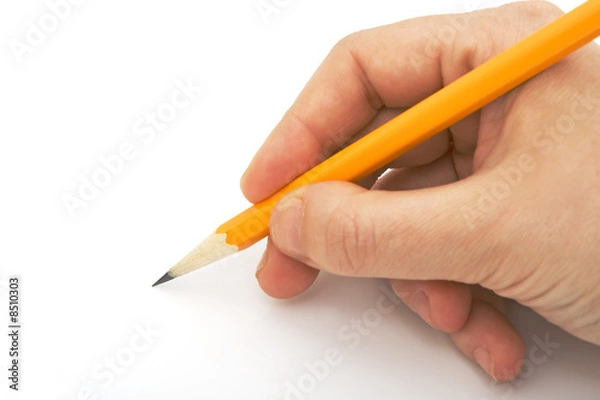 Fototapeta writing with pencil isolated