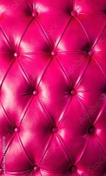 Obraz Pink Leather Upholstery With Button Tufting. Generative AI