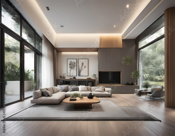Fototapeta Modern home with zen vibes
