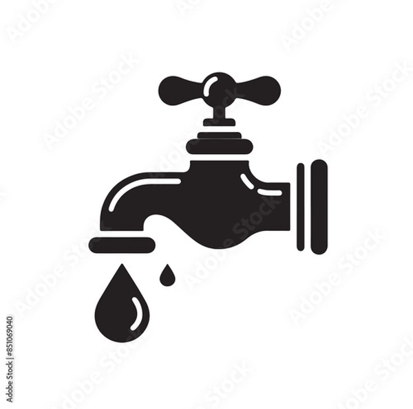 Fototapeta Water tap vector icon