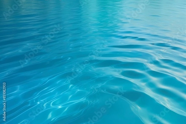 Fototapeta Blue and turquoise background of water ripples with reflections. 