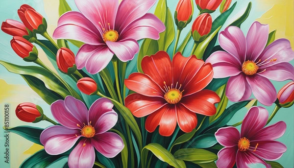 Fototapeta Blossoming Beauty: A Colorful Floral Collection