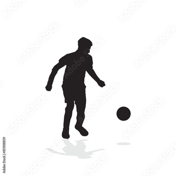 Obraz vector soccer player silhouette. player shooting