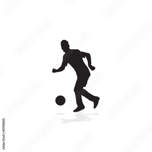 Obraz vector soccer player silhouette. player shooting