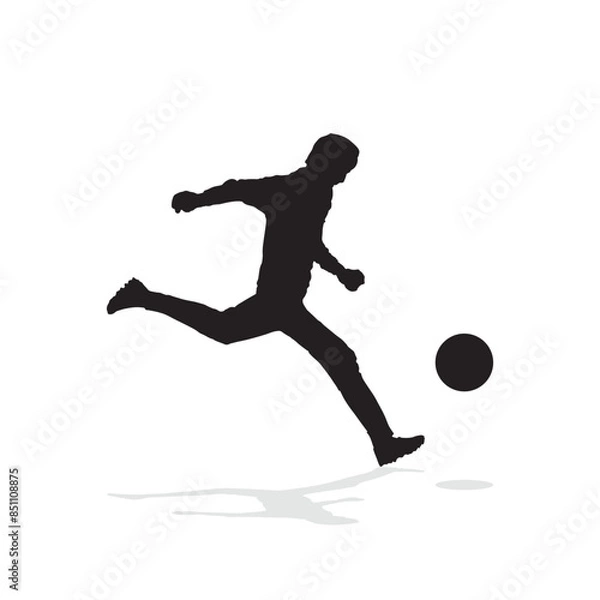 Obraz vector soccer player silhouette. player shooting