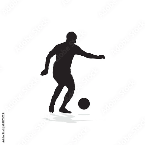 Obraz vector soccer player silhouette. player shooting