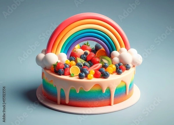 Fototapeta GeneConfectionery artistry, Fantasy food concept, Pastel colors, Playful design elements, Sugar rush theme,rated Image