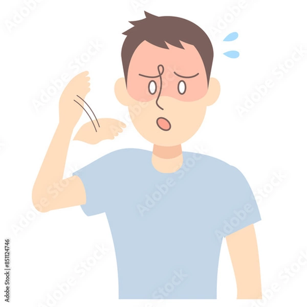 Obraz 暑くて手で扇ぐ男性