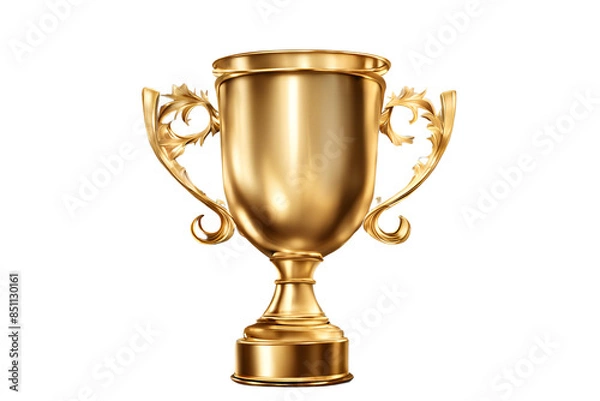 Fototapeta golden trophy on transparent background