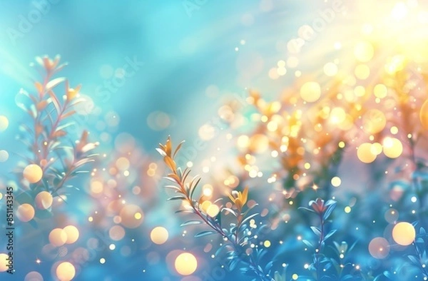 Fototapeta キラキラと光輝く水色の背景