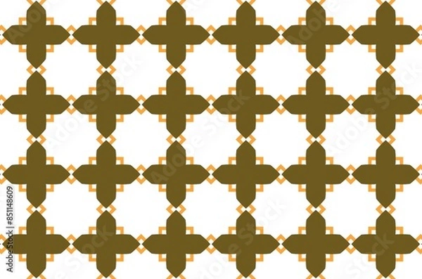 Fototapeta A pattern of brown and white squares with a yellow border