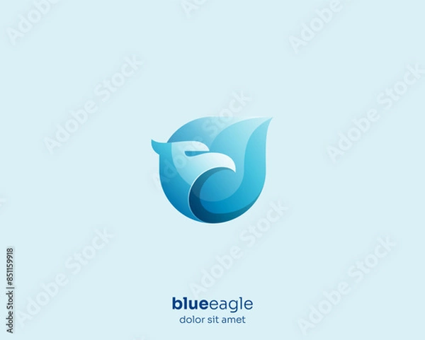 Fototapeta Creative colorful eagle blue gradient logo