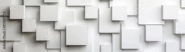 Fototapeta Subtle white backgound composed out of squares