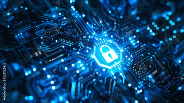 Fototapeta Artificial Intelligence Cybersecurity concept.