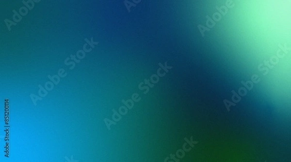 Fototapeta Abstract noise blue green gradient background blending colors from dark to light