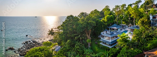 Obraz Aerial view at trisara beach in Bang Tao, Phuket, Thailand