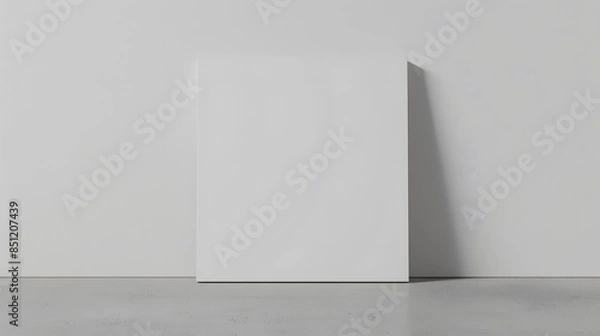 Fototapeta Blank flyer poster isolated on grey to replace your design