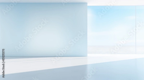 Fototapeta Empty white room with sky and wall